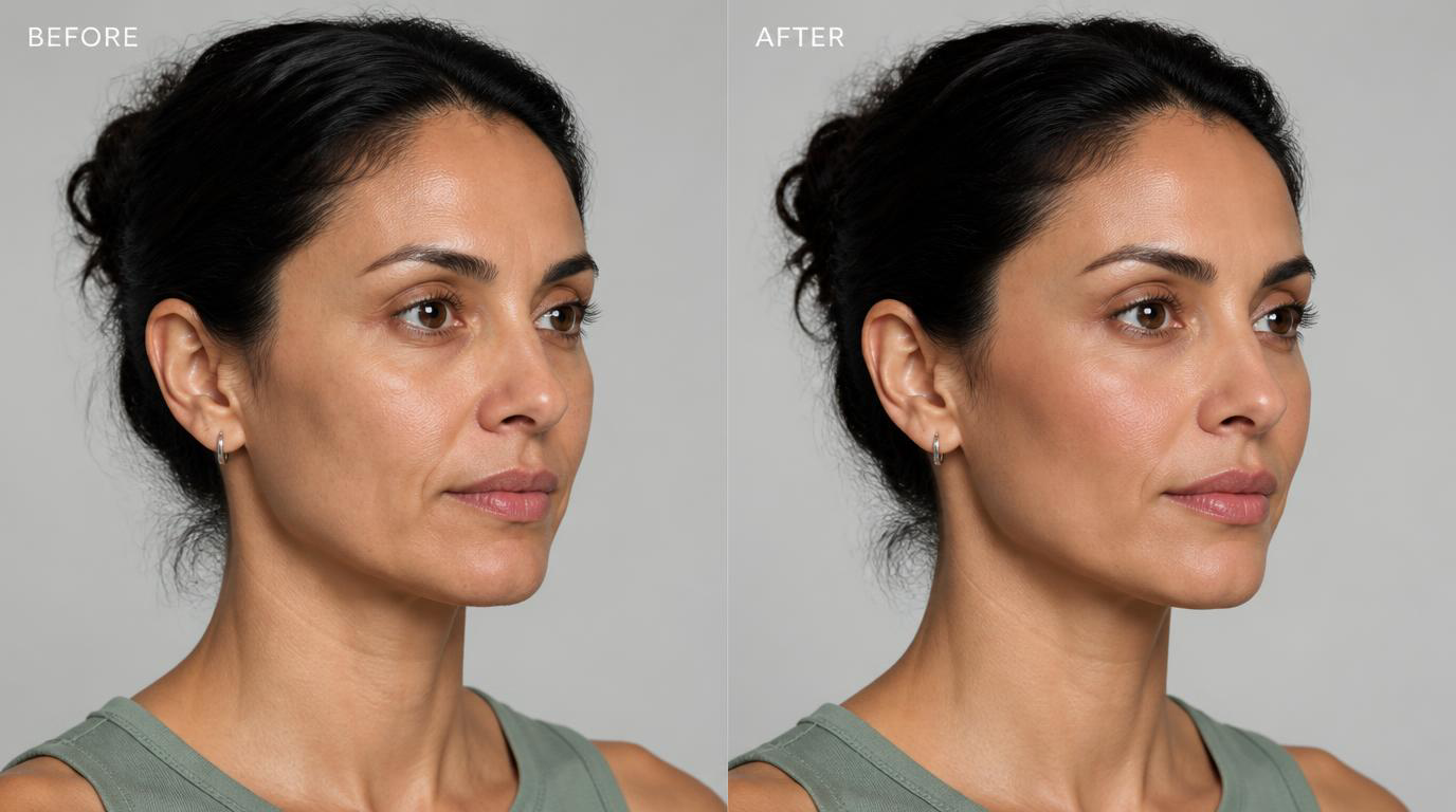 Before and after treatment comparison